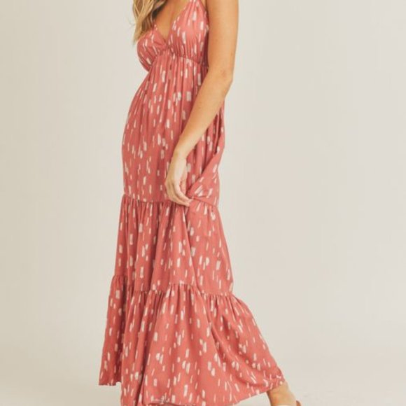 ❤️HP! Mauve Cream Printed Tiered Maxi Dress - Picture 5 of 11